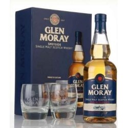 Whisky Glen Moray Classic / Chardonnay Cask Finish + szklanki